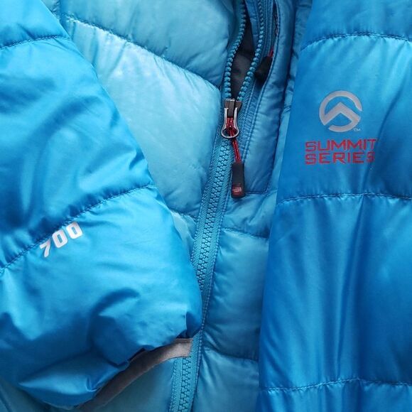 Northface Summit Series Blue Colorblock Womens Down Puffer Jacket Size Medium - Picture 4 of 5